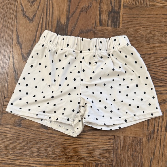 Kids Polka Dot Swim Trunks - Cream and Black - Picture 1 of 3